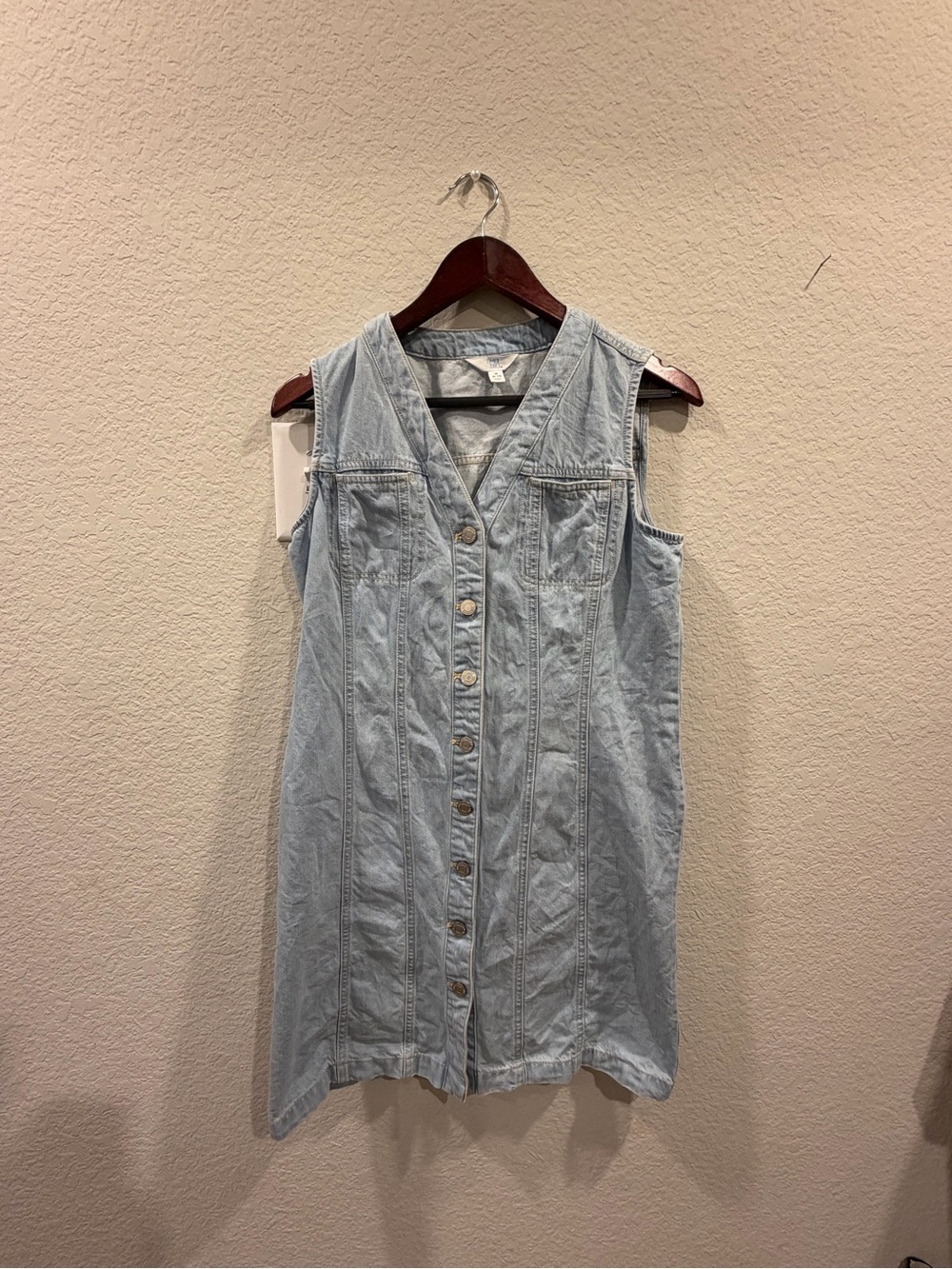 Time and Tru Light Blue Sleeveless Denim Tunic Dress